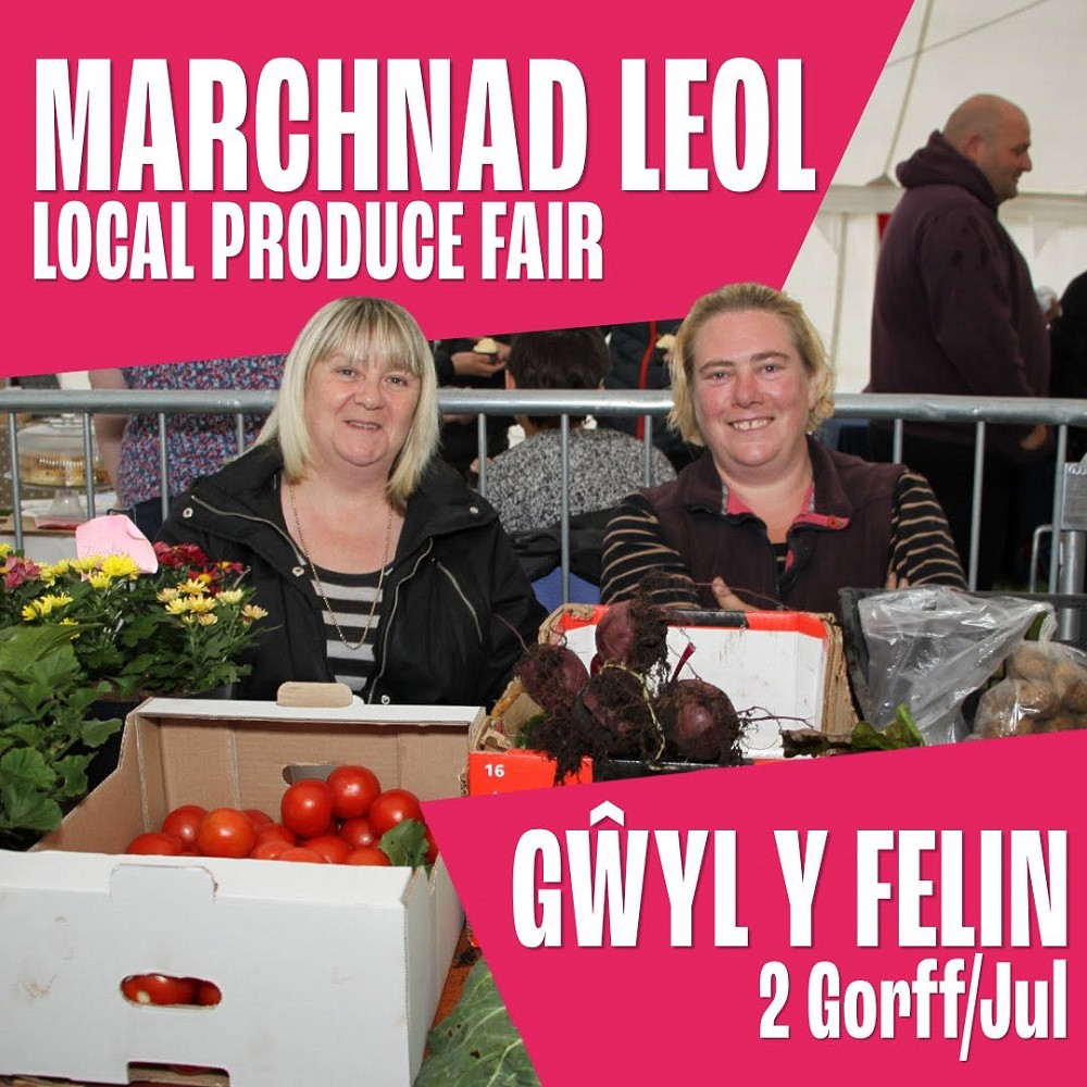 poster Marchnad Leol gan Gwyl Felin