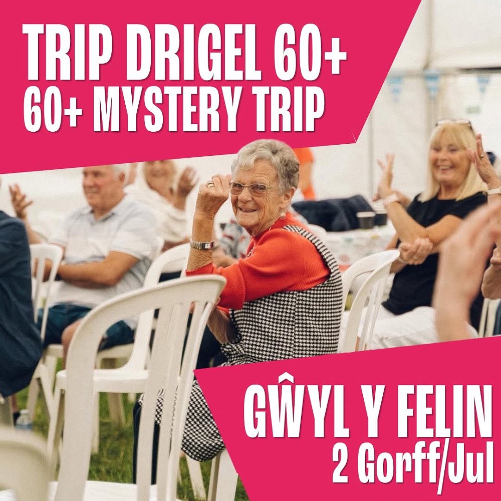 poster trip dirgel 60+ gan Gwyl Felin